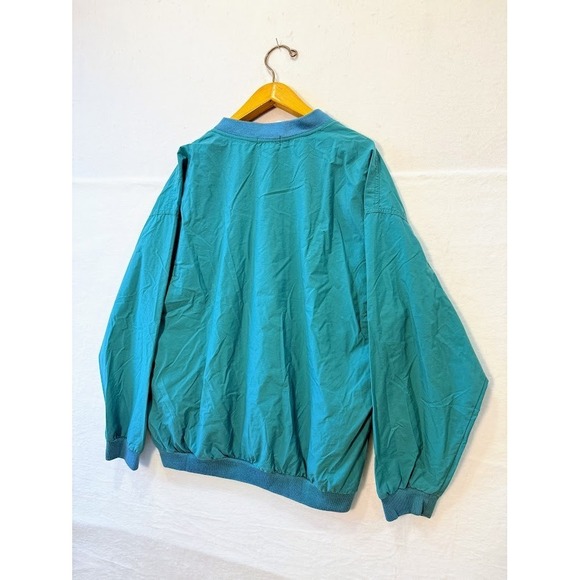 Vintage Izod Golf Windbreaker, Men's Large - Green Teal, Pullover, V Neck, 90s - Picture 9 of 10